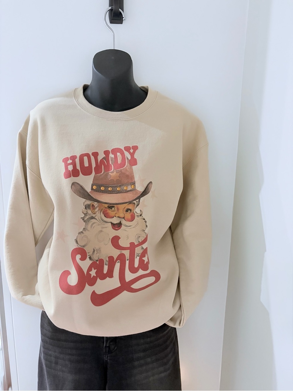Howdy Santa Cream Holiday Sweatshirt